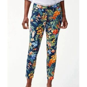 Tommy Bahama Womens 38x27 Skinny Ankle Ocean‎ Deep Hawaii Denim Floral Jeans